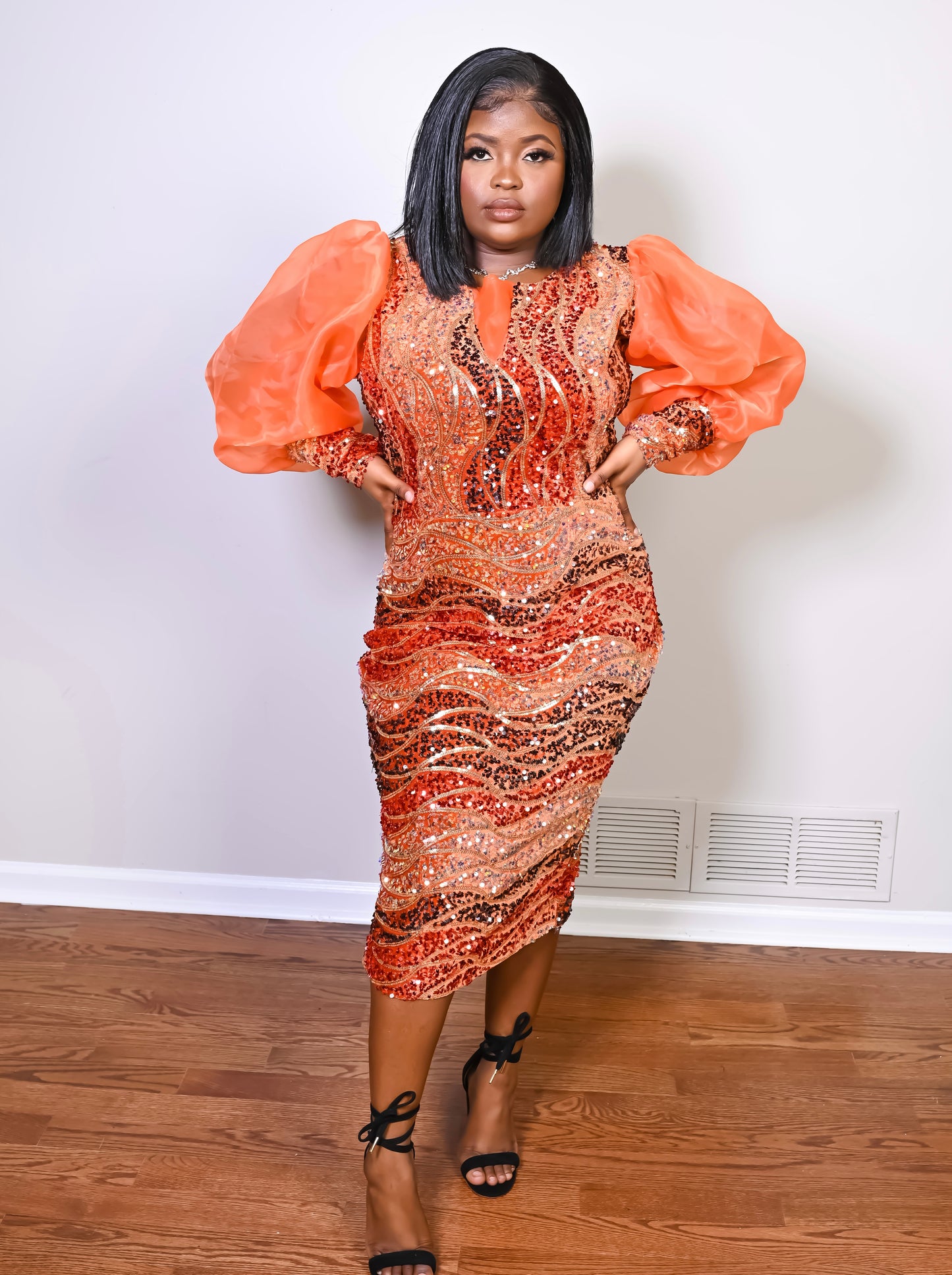 Midi-length Sequins Dress